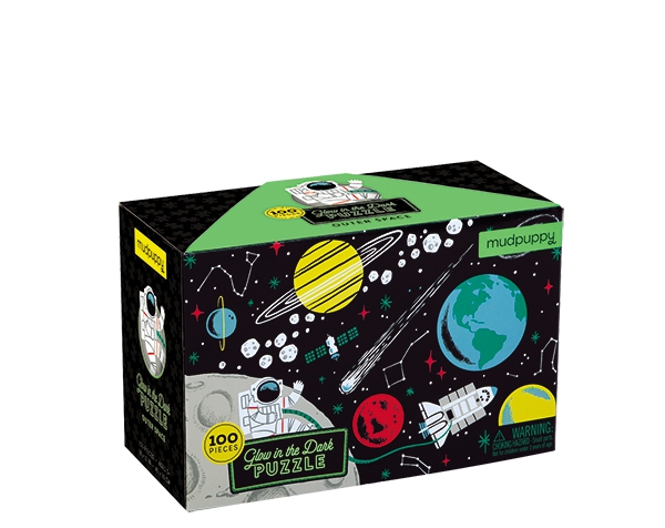 Glow in Dark Puzzle/Outer Space 100 pc de Mudpuppy