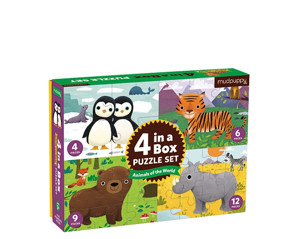4 in a  Box/Animals of the World  de Mudpuppy