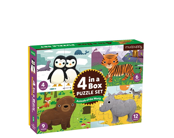 4 in a  Box/Animals of the World  de Mudpuppy