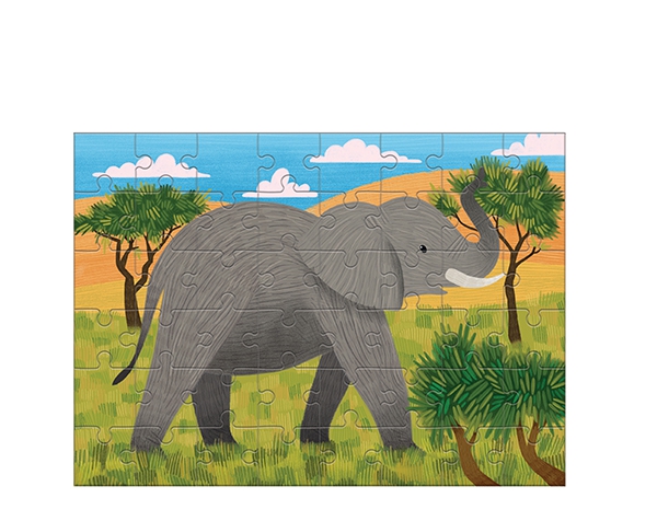 Mini Puzzle African Elephant 48 pc de Mudpuppy