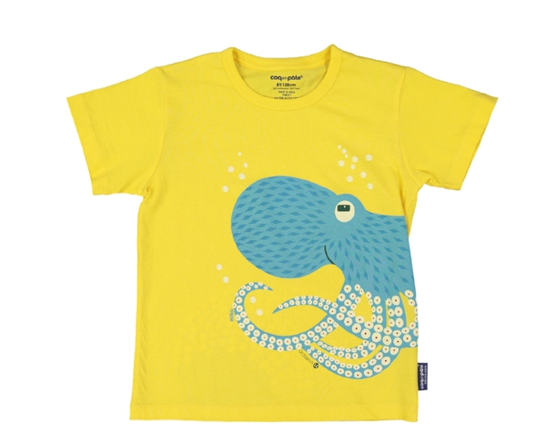 Tshirt manches courtes Octopus/Yellow T-2 de Coq en Pâte Permanente y Accesorios