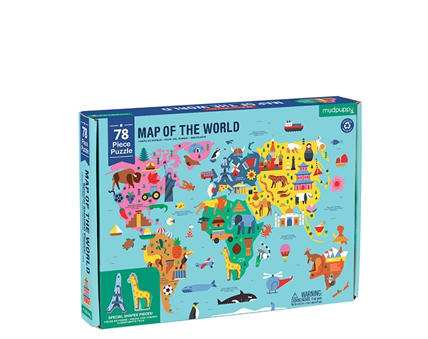 78 PC Geography Puzzle/Map of the World de Mudpuppy