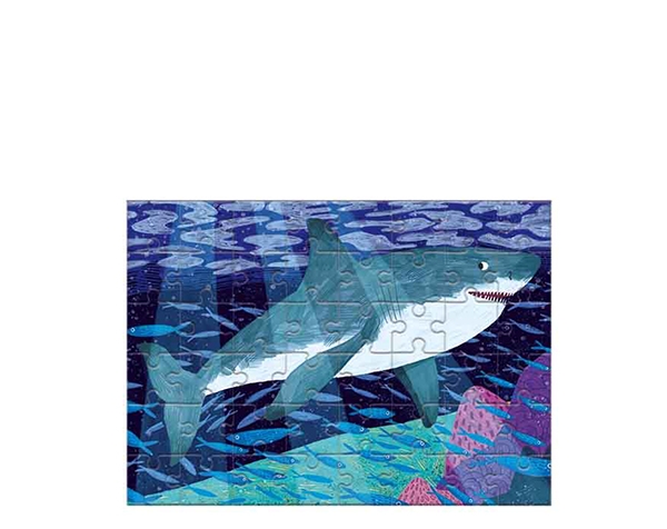 Mini Puzzle (Ocean life) White Shark 48 pc de Mudpuppy