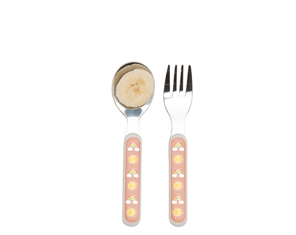 Rainbow and Sunshine Silverware Set (Fork + Spoon) de Sugarbooger