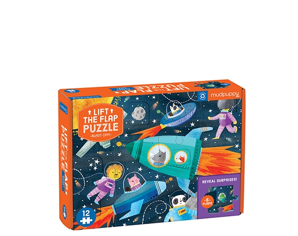 Lift-The-Flap Puzzle Blast Off de Mudpuppy
