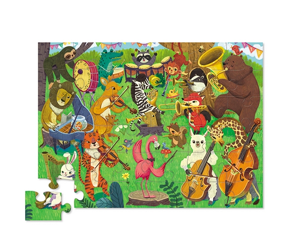 Puzzle Shaped Animal Orchestra 36 pcs de Crocodile Creek