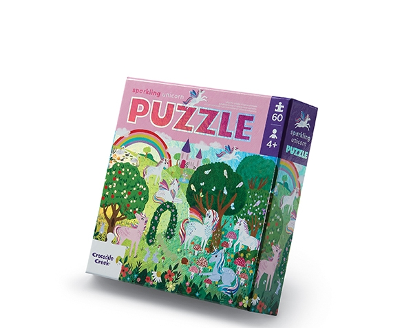 Puzzle Foil Sparkling Unicorn 60 pc de Crocodile Creek