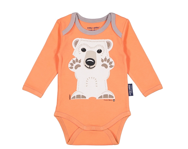 AW Polar Bear Pink Birth Gift Set Body Suit Long Sleeves + Bib + Box 3/6m de Coq en Pâte Permanente y Accesorios