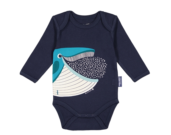 AW Whale Marine Birth Gift Set Body Suit Long Sleeves + Bib + Box 3/6m de Coq en Pâte Permanente y Accesorios