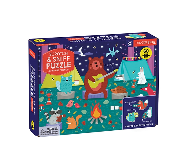 Scratch and Sniff Puzzles Campfire Friends de Mudpuppy