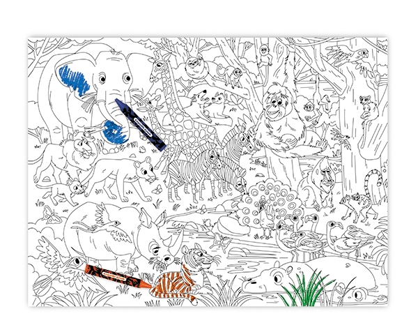 Color a Poster Crayons Jungle Animals de Crocodile Creek