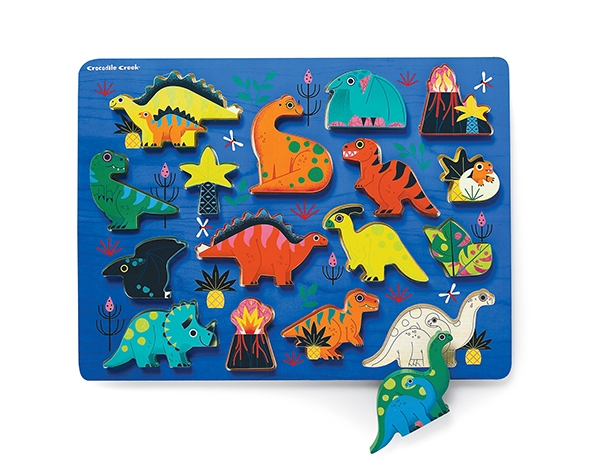 Wood Puzzle Dinosaurs 16 pc de Crocodile Creek