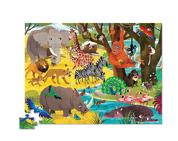 Puzzle Round Box Wild Safari 72 pc de Crocodile Creek