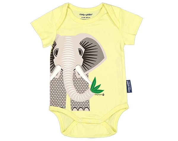 YES Elephant Green Body Short Sleeves  3/6m de Coq en Pâte Permanente y Accesorios