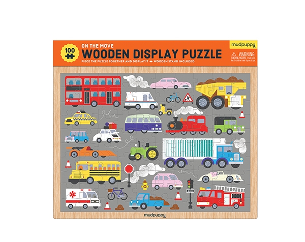 Wood Puzzle + Displ. On The Move 100 pc de Mudpuppy