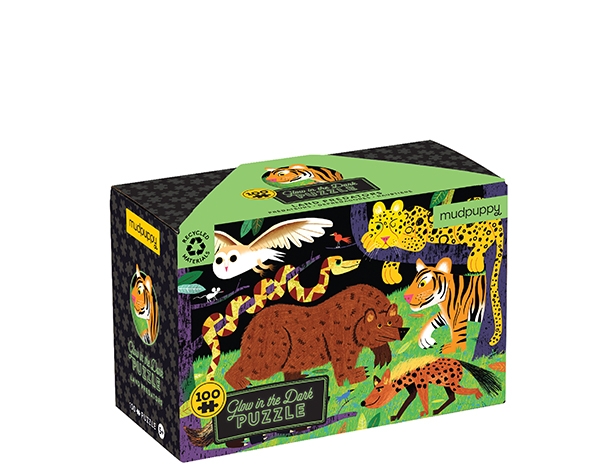 Glow in Dark Puzzle/Land Predators 100 pc de Mudpuppy