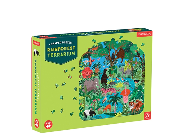750 Pc Shaped Puzzle Rainforest Terrarium de Mudpuppy