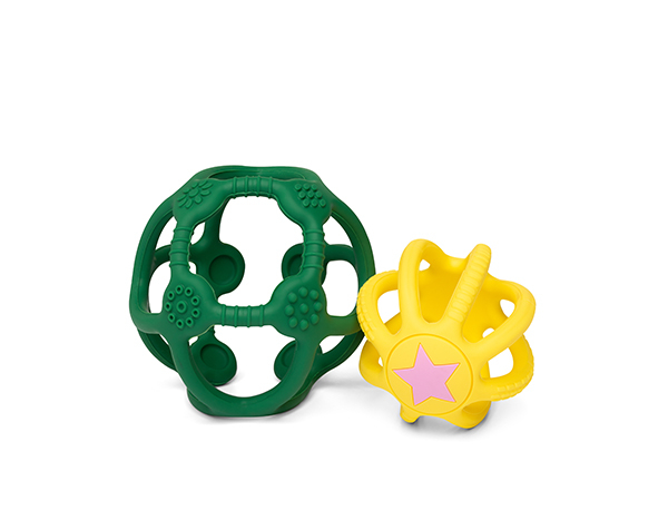 Sensory balls set of 2  Green and Yellow de Little L Toys