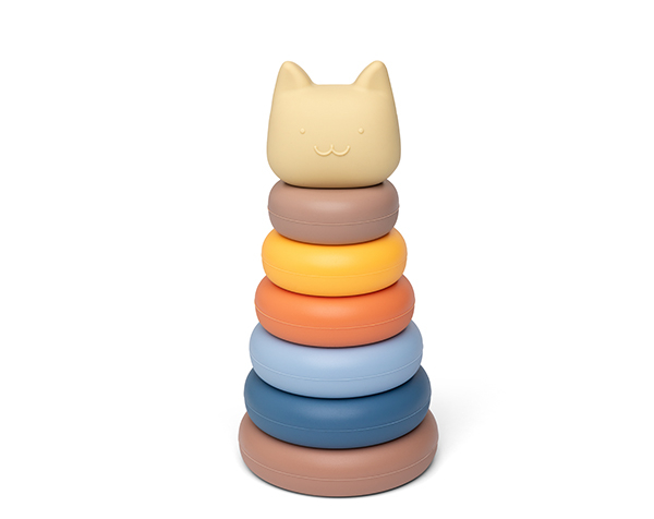 Stacking Cat Tower Beiges and Blues de Little L Toys