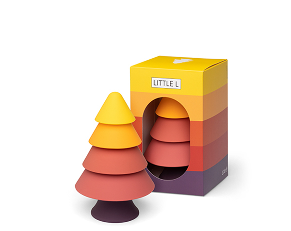 Stacking Pine Tree Bright Colors de Little L  Silicone Toys