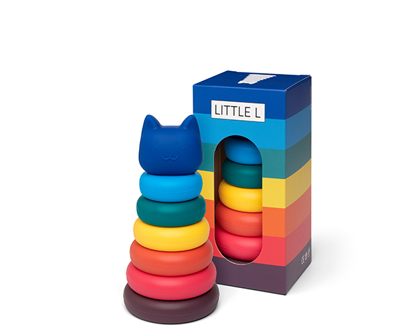 Stacking Cat Tower Bright Colors de Little L Silicone Toys