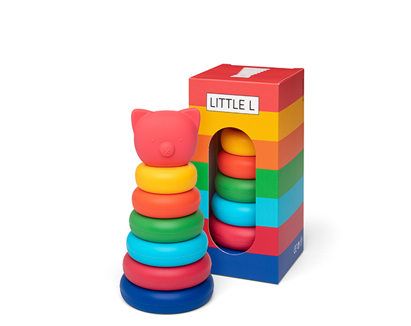 Stacking Pig Tower Bright Colors de Little L Silicone Toys