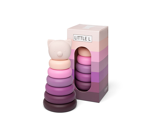 Stacking Pig Tower Purples and Pinks de Little L Silicone Toys