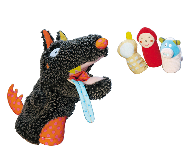 Marionnette T'es Fou Louloup et 3 marionnettes de doigts  de Ebulobo