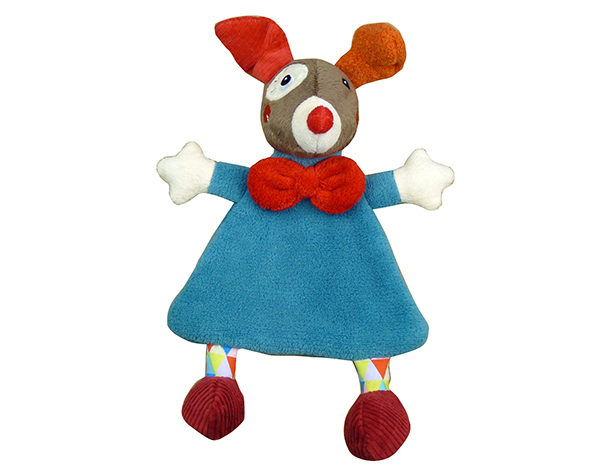 Doudou plat Clown bleu de Ebulobo