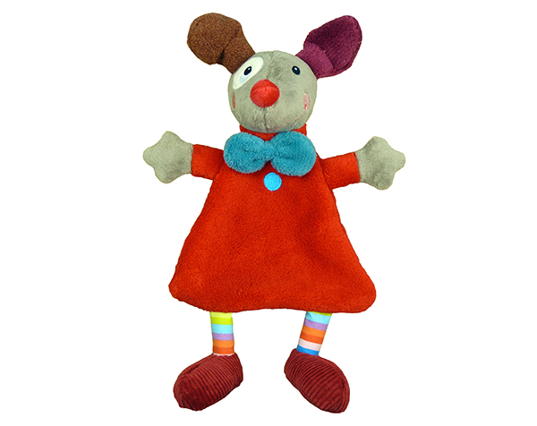 Doudou plat Clown rouge de Ebulobo