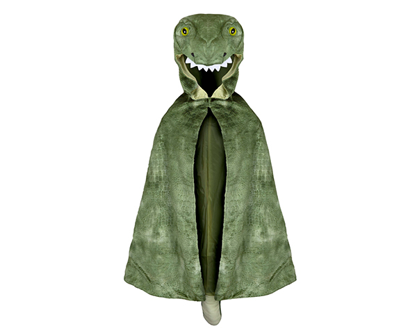 T-Rex Hooded Cape Green SIze 4-5 de GP Capas y Tutús