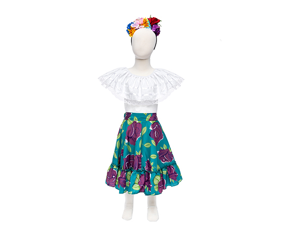 Frida The Artist Shirt, Skirt & Headband Size 5-6 de GP Disfraces