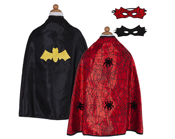 Rev. Spider/Bat Cape & Mask Size 4-6 de Great Pretenders