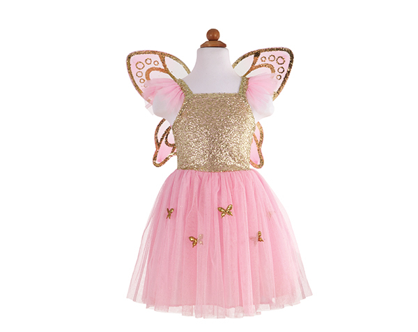 Gold Butterfly Dress w/Wings, Size 5-7 de Great Pretenders