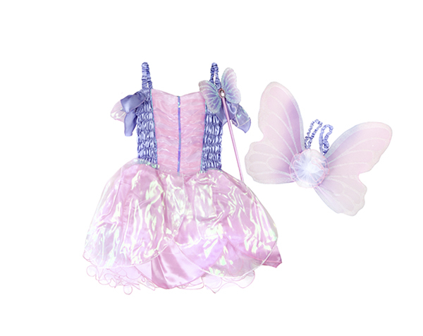 Cotton Candy Fairy Set Wings & Wand Pink Lilac Size 7-8 de GP Disfraces