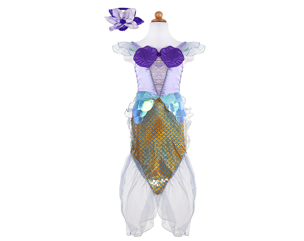 Mermaid Dress & HB Lilac Size 3-4 de Great Pretenders