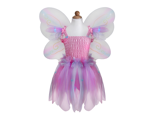 Butterfly Dress/Wand Pink SIze 5-6 de GP Disfraces