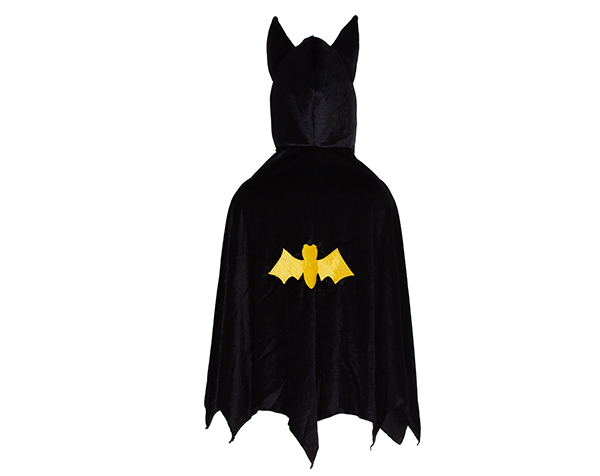 Hooded Bat Cape Black Size 5-6 de Great Pretenders