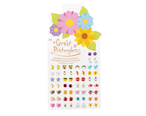 Spring Flowers Stick On Earrings (30 pairs) de Great Pretenders