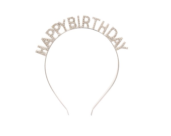 Happy Birthday Rhinestone Headband de GP Classic Jowelry