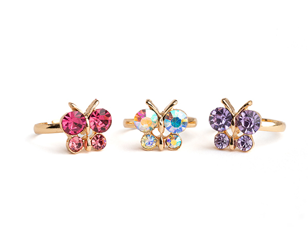 Boutique Butterfly Gem Rings 3 Pcs de GP Boutique Jowelry