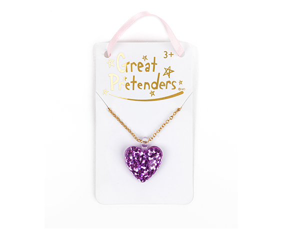 Boutique Glitter Heart Necklace assorted de Great Pretenders