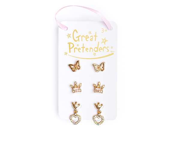 Boutique Royal Crown Studded Earrings 3 Pairs de GP Outlet 