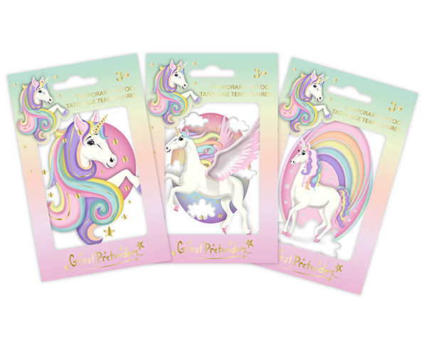 Unicorn Tattoo Single Assorted de GP Stickers y Tattoos