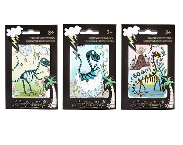 Dinosaur Tattoo Single Assorted de GP Stickers y Tattoos