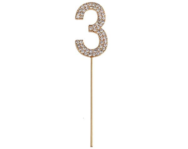 Rhinestone Number 3 (1pc) de GP Party Day