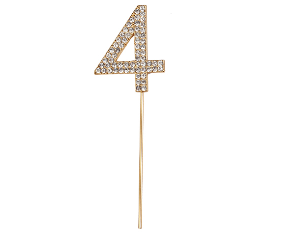 Rhinestone Number 4 (1pc) de GP Outlet 