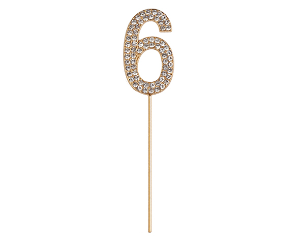 Rhinestone Number 6 (1pc) de GP Party Day