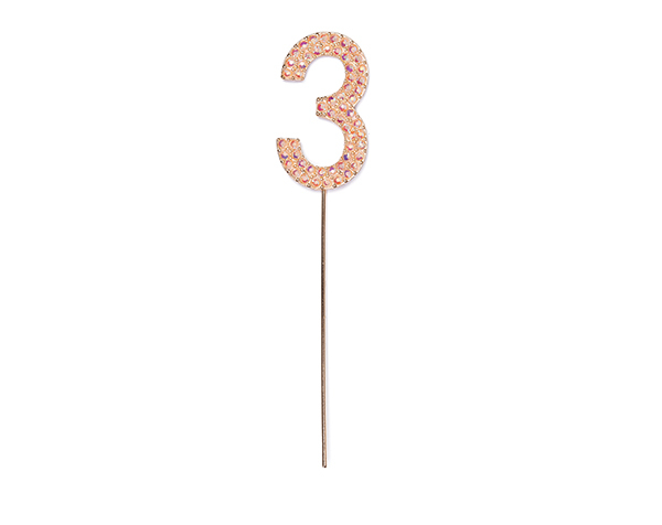 Rhinestone Number 3 Pink de GP Outlet 