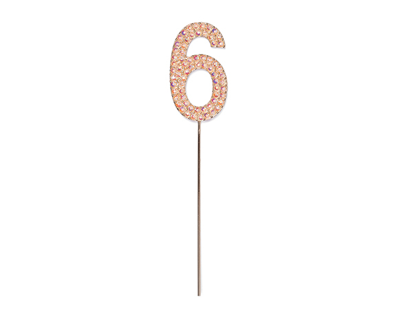 Rhinestone Number 6 Pink de GP Outlet 